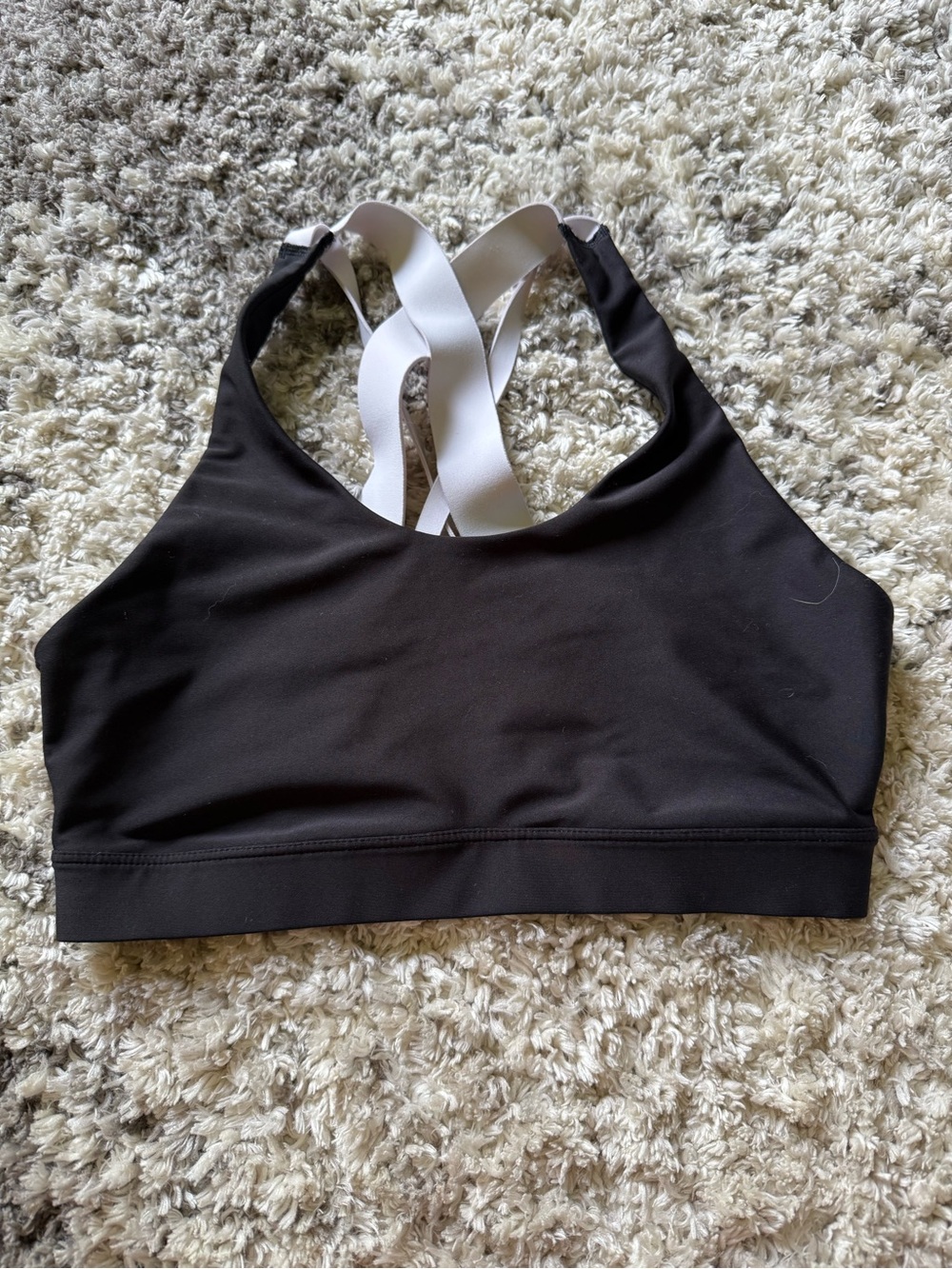 Old Navy Black Sports Bra with White Cross Straps